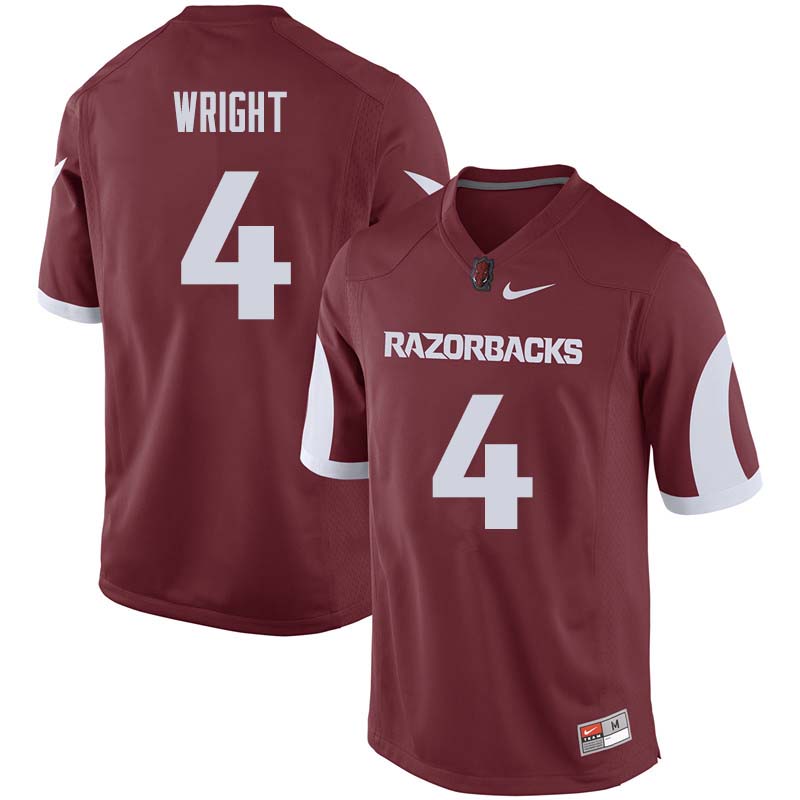 Men #4 Jarius Wright Arkansas Razorback College Football Jerseys Sale-Cardinal